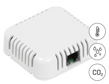 Capteur CO2, température et humidité HWgroup Sensor CO2 1W-UNI en boîtier blanc