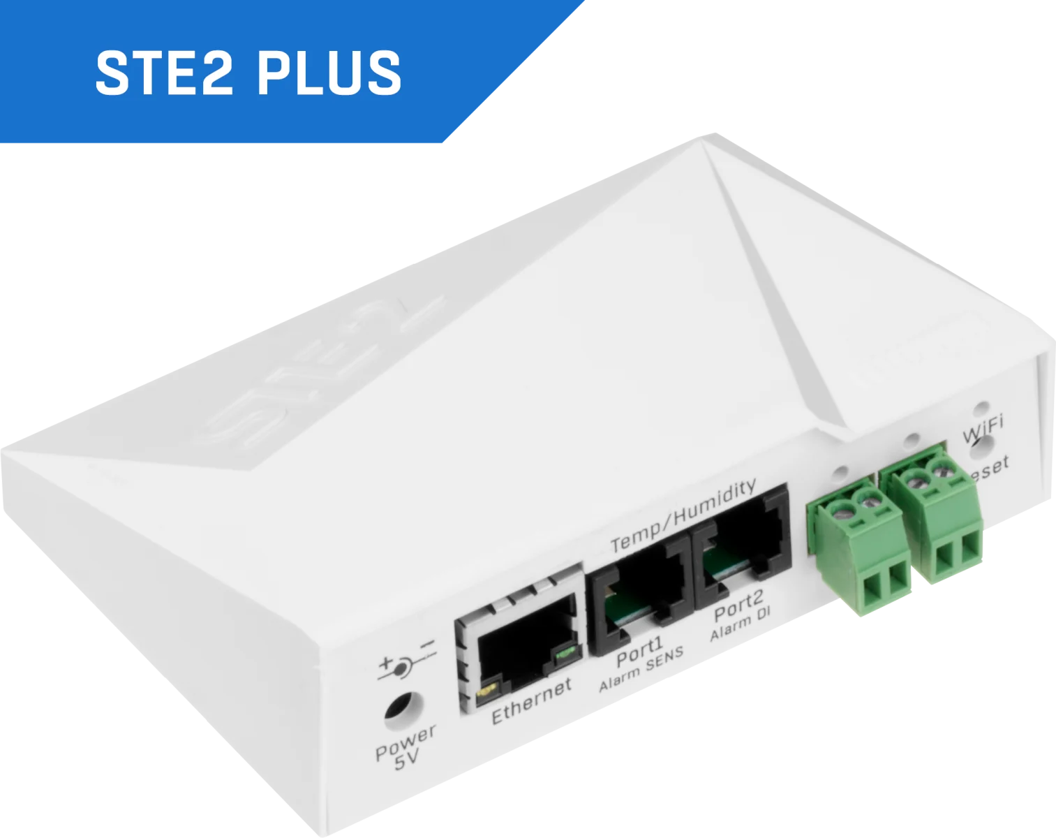 Boîtier de supervision IP HWgroup STE2 PLUS avec ports RJ11 et entrées contact sec