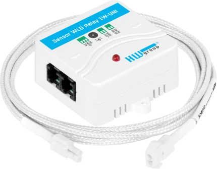 Détecteur de fuite d'eau HWgroup WLD Relay avec câble de détection WLD raccordé