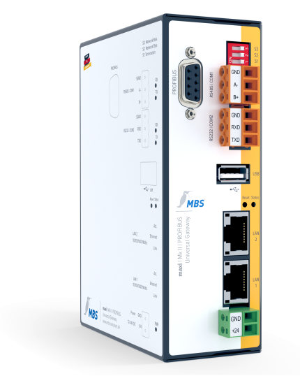 Passerelle MBS maxi Mk II PROFIBUS avec connecteur SUB-D, vue en perspective