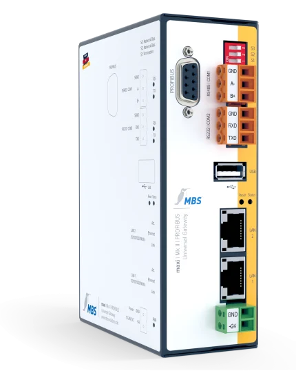 Passerelle MBS maxi Mk II PROFIBUS avec connecteur SUB-D, vue en perspective