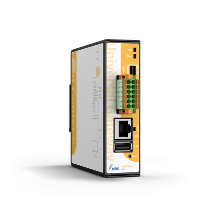 Passerelle multiprotocole MBS XT Core pour rail DIN, vue en perspective