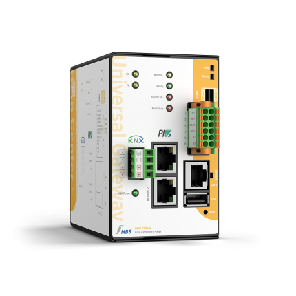 Passerelle PROFINET et KNX MBS XT Core + PROFINET + KNX, vue en perspective
