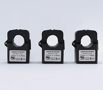 Trois tores de courant ouvrants RJ11 pour centrale Milesight CTH01, vue de face
