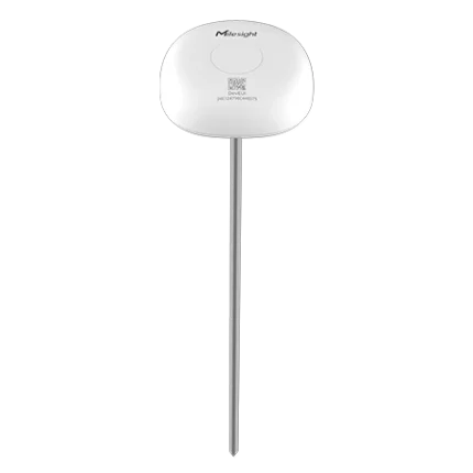 Capteur de température LoRaWAN Milesight TS101 avec sonde d'insertion inox, vue de face