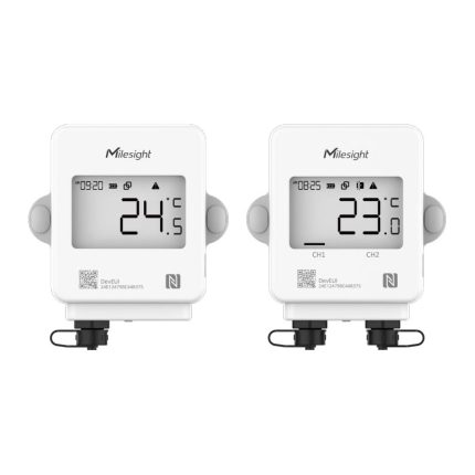 Capteurs de température LoRaWAN Milesight TS301 et TS302 à écran LCD et connecteurs de sonde