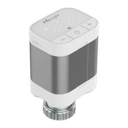 Tête thermostatique LoRaWAN Milesight WT102 auto-alimentée, écran et boutons de réglage