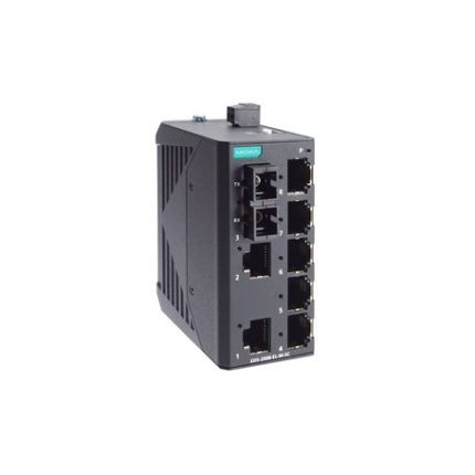 Moxa EDS-2008-EL-M-SC avec sept ports RJ45 et un port fibre SC
