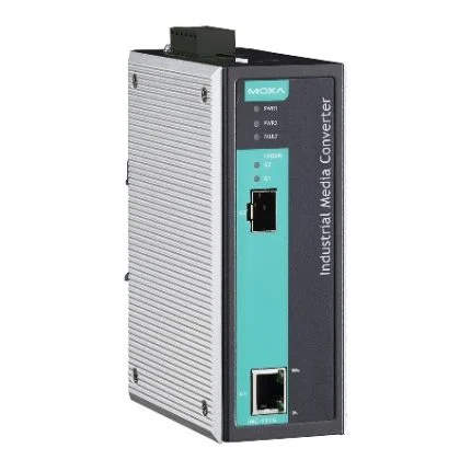 Convertisseur Gigabit Ethernet vers fibre SFP Moxa IMC-101G pour rail DIN, vue produit