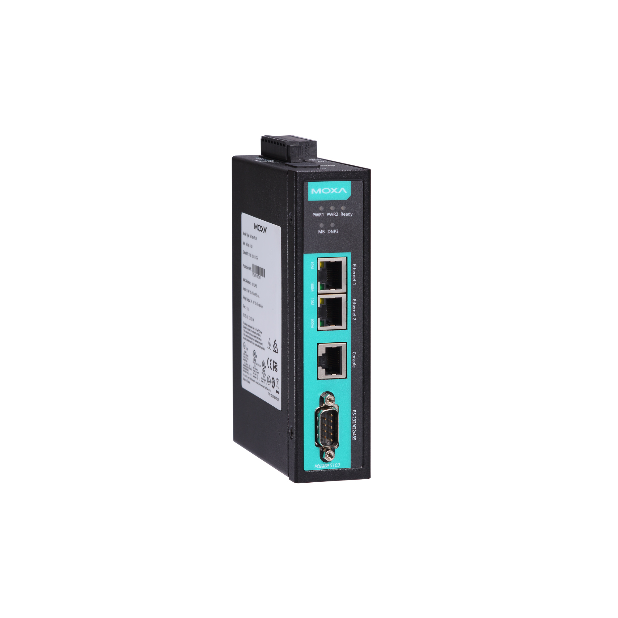 Passerelle Modbus vers DNP3 Moxa MGate 5109 en boîtier métal pour rail DIN Passerelle Modbus vers DNP3 Moxa MGate 5109 en boîtier métal pour rail DIN