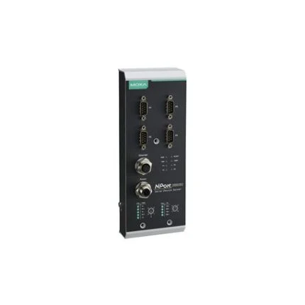 Serveur série quatre ports Moxa NPort 5450AI-M12 à connecteurs M12, vue produit