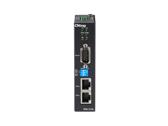 Face avant du serveur série IDS-312L avec deux ports Ethernet RJ45