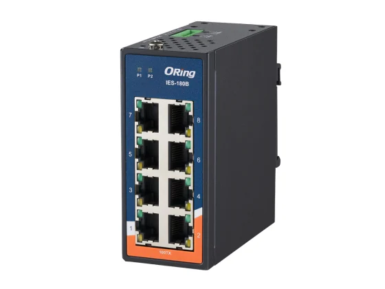 Switch mini non manageable ORing IES-180B à 8 ports Fast Ethernet, vue de face