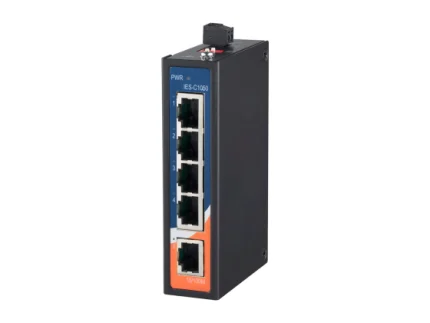 Switch Ethernet industriel compact ORing IES-C1050 à 5 ports RJ45, vue de trois quarts