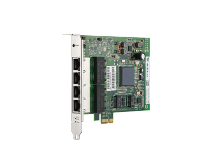 Carte switch PCIe Gigabit ORing IGCS-E140 avec 4 ports RJ45, vue de trois quarts