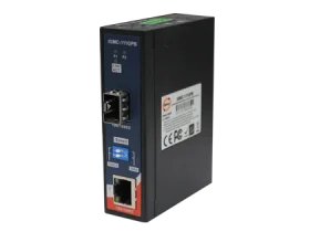 Convertisseur fibre mini ORing IGMC-111GPB avec port RJ45 et cage SFP