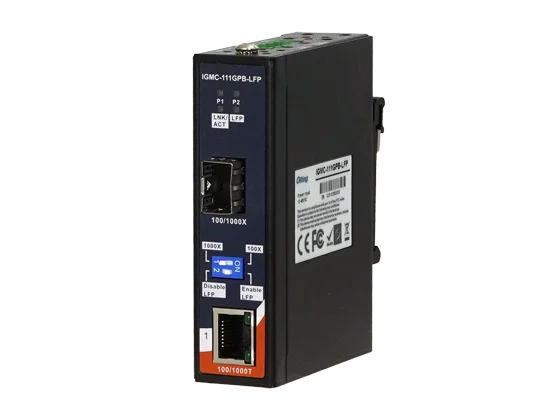 Convertisseur Gigabit ORing IGMC-111GPB-LFP avec propagation de perte de lien