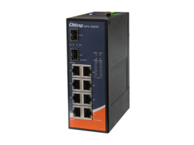 Switch PoE Gigabit industriel ORing IGPS-1082GP avec 8 ports RJ45 et 2 cages SFP
