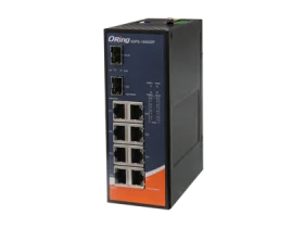 Switch PoE Gigabit industriel ORing IGPS-1082GP avec 8 ports RJ45 et 2 cages SFP