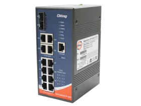 Switch PoE ORing IGPS-9842GTP-24V pour armoire alimentée en 24 VDC, vue de face