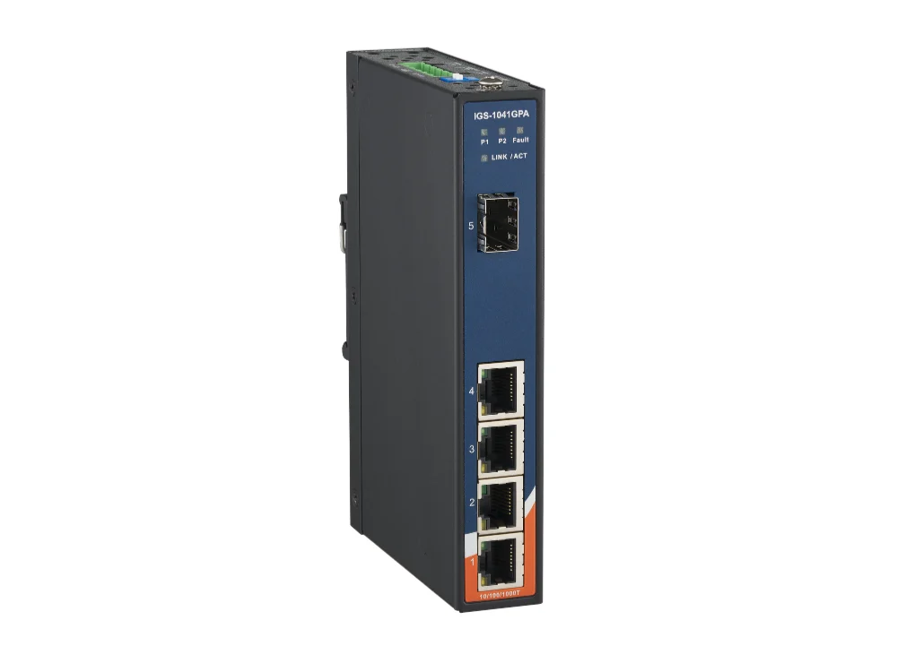 Switch non manageable ORing IGS-1041GPA avec 4 ports Gigabit et une cage SFP