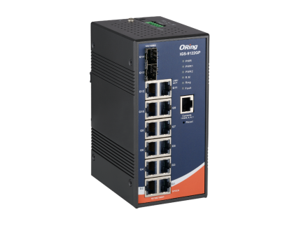 Switch Gigabit industriel ORing IGS-9122GP avec 12 ports RJ45 et 2 SFP