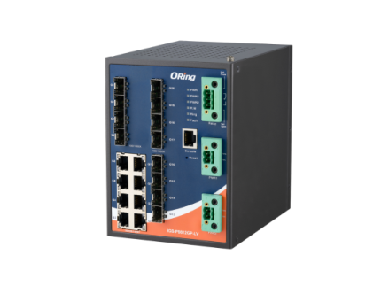 Switch IEC 61850-3 ORing IGS-P9812GP-LV avec 8 ports RJ45 et 12 emplacements SFP