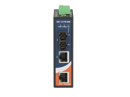 Autre vue du convertisseur Ethernet fibre ORing IMC-121FB-MM-SC pour rail DIN