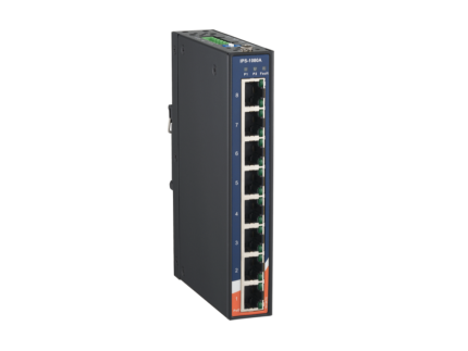 Switch PoE industriel ORing IPS-1080A à 8 ports RJ45, vue de trois quarts