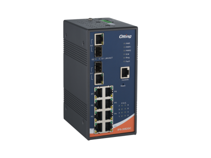 Switch PoE industriel manageable ORing IPS-3082GC 10 ports, vue de face