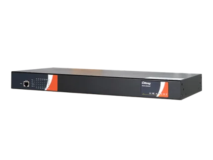 Switch rack 19 pouces ORing RGS-3244GP, face avec port console et voyants