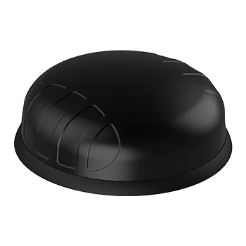 Antenne 5G Wi-Fi GNSS Poynting PUCK noire en dôme IP69K, vue de trois quarts