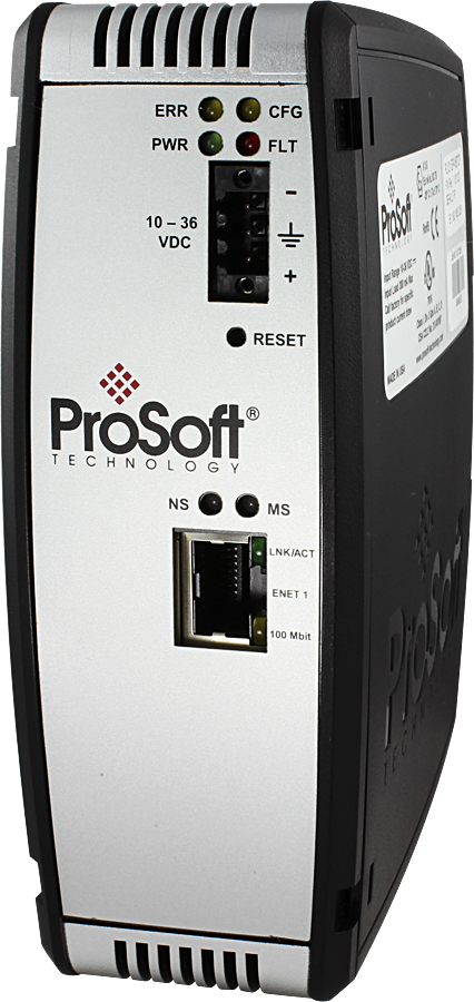 Passerelle EtherNet/IP vers Modbus TCP Prosoft PLX31-EIP-MBTCP sur rail DIN, vue de face