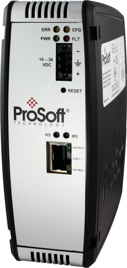 Passerelle Modbus TCP vers PROFINET Prosoft PLX31-MBTCP-PND pour rail DIN, vue de face