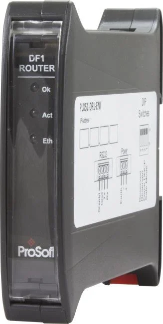 Module de routage DF1 Prosoft PLX51-DF1-ENI pour rail DIN, vue de face