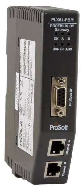 Passerelle maître PROFIBUS DP Prosoft PLX51-PBM pour rail DIN, vue de face
