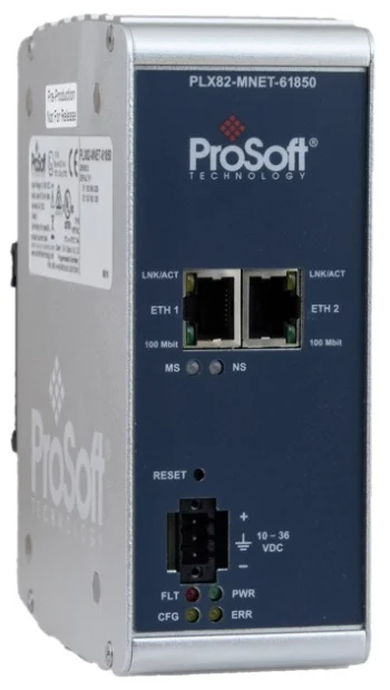 Passerelle Prosoft PLX82-MNET-61850 Modbus TCP vers IEC 61850 à deux ports Ethernet