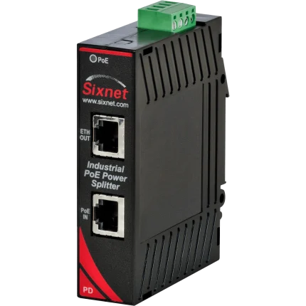 Séparateur PoE industriel Red Lion Sixnet EB-PD-24V-1 sortie 24 VDC sur rail DIN