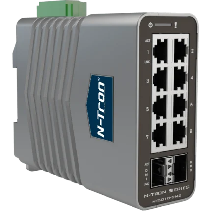 Switch industriel Red Lion N-Tron NT-5010-DM2 avec 8 ports RJ45 et 2 emplacements SFP