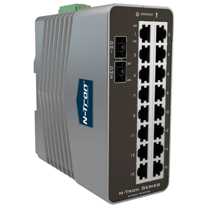 Switch industriel Red Lion N-Tron NT-5018-DM2 avec 16 ports RJ45 et 2 emplacements SFP