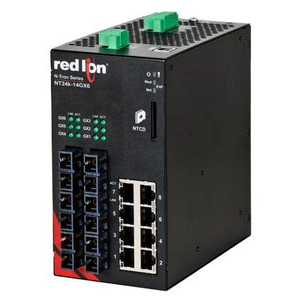 Switch Red Lion NT24K-14GX6 à six ports fibre SC et huit RJ45