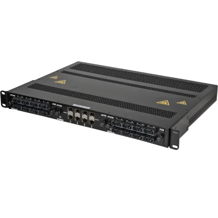Switch rack 1U Red Lion N-Tron NT24K équipé de trois modules fibre et SFP