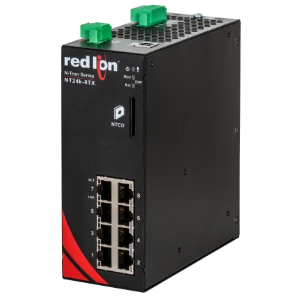 Switch industriel Red Lion N-Tron NT24K-8TX huit ports RJ45 Gigabit sur rail DIN