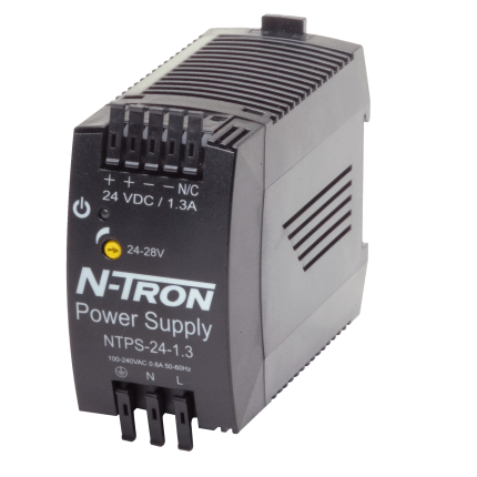 Alimentation rail DIN Red Lion N-Tron NTPS-24-1-3, 24 VDC 1,3 A, vue de face
