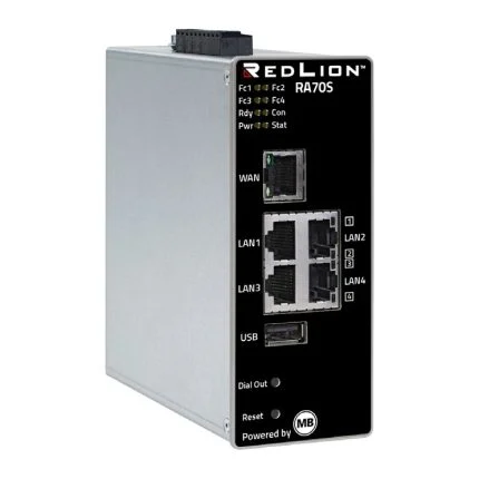 Routeur d'accès distant industriel Red Lion RA70S pour rail DIN, ports WAN, LAN et USB