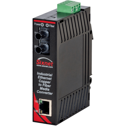 Red Lion SL-2ES version fibre ST, convertisseur Ethernet cuivre vers fibre sur rail DIN