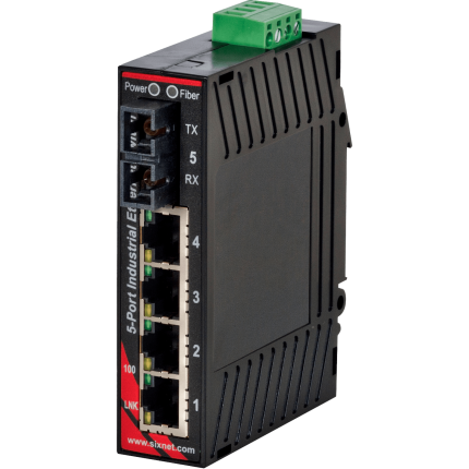 Switch Red Lion Sixnet SL-5ES version fibre monomode SC et quatre RJ45