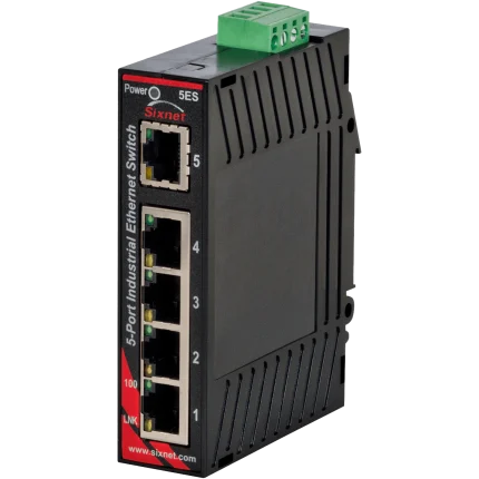 Switch industriel Red Lion Sixnet SL-5ES-1 avec cinq ports RJ45, vue de face