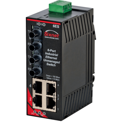 Red Lion SL-6ES version deux fibres ST, switch non manageable sur rail DIN