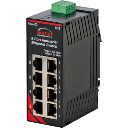 Switch industriel Red Lion Sixnet SL-8ES-1 avec huit ports RJ45, vue de face